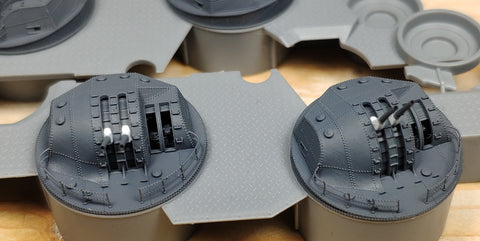 バンカースタジオ IJN35010 1/350 WWII 日本海軍 40口径八九式127mm連装高角砲 タイプA 防楯付き(大和型用)(6基入り)