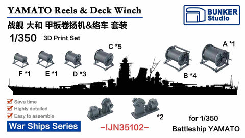 バンカースタジオ IJN35102 1/350 WWII日本海軍 戦艦 大和 絡車(リール),ウィンチ