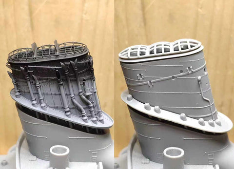 バンカースタジオ IJN35105 1/350 WWII 日本海軍 戦艦 大和 煙突&蒸気管セット(タミヤ78025用)