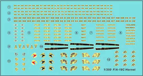 バンカースタジオ WS35215 1/350 現用 アメリカ海軍 F/A-18D ホーネット(主翼折畳状態)(3機入り)