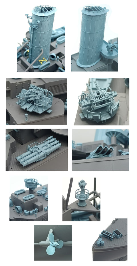 バンカースタジオ WS35366 1/350 WWII イギリス海軍 軽巡洋艦 ナイアド アップグレードセット(トランペッター05366用)