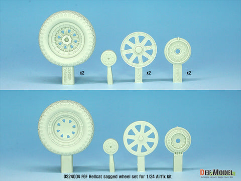 DEFモデル DS24004 1/24 F6F ヘルキャット 自重変形ホイールセット1 (エアフィックス用)