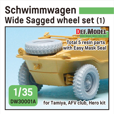 DEFモデル DW30001A 1/35 シュビムワーゲン ワイドタイヤ(コンチネンタル)-自重変形 (タミヤ用)
