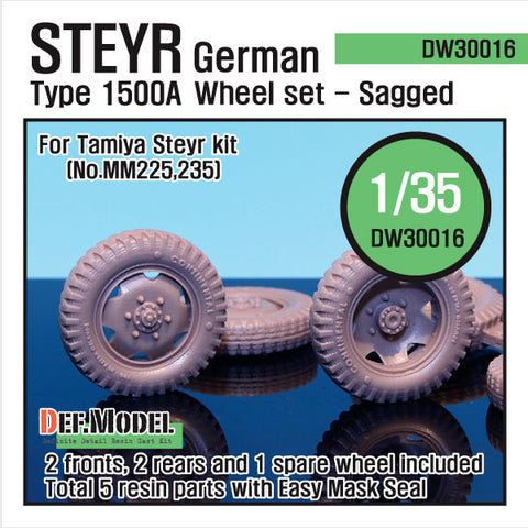 DEFモデル DW30016 1/35 ドイツ シュタイヤー 1500A ホイールセット (タミヤ用)