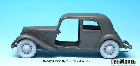 DEFモデル DW30024 1/35 11CV スタッフカー 自重変形ホイールセット (1) (タミヤ用)
