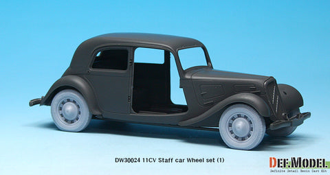 DEFモデル DW30024 1/35 11CV スタッフカー 自重変形ホイールセット (1) (タミヤ用)