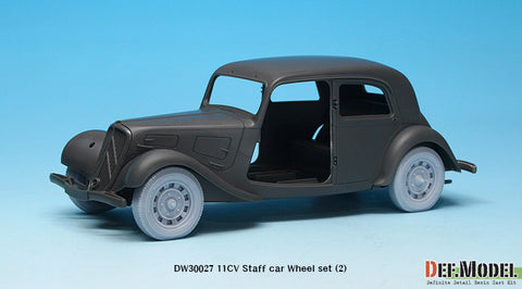 DEFモデル DW30027 1/35 11CV スタッフカー 自重変形ホイールセット (2) (タミヤ用)