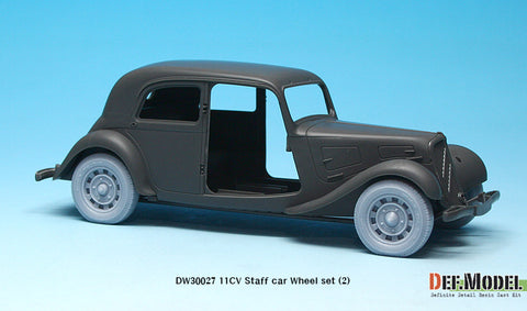 DEFモデル DW30027 1/35 11CV スタッフカー 自重変形ホイールセット (2) (タミヤ用)