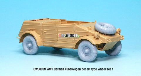 DEFモデル DW30029 1/35 ドイツ VW デザートタイプ ホイールセット1 (タミヤ用)