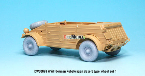 DEFモデル DW30029 1/35 ドイツ VW デザートタイプ ホイールセット1 (タミヤ用)