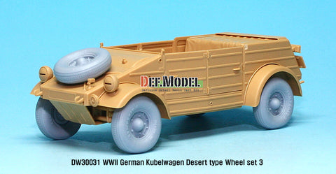 DEFモデル DW30031 1/35 ドイツ VW デザートタイプ ホイールセット3 (タミヤ用)