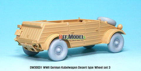 DEFモデル DW30031 1/35 ドイツ VW デザートタイプ ホイールセット3 (タミヤ用)