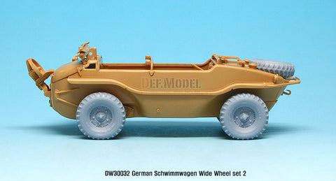 DEFモデル DW30032 1/35 ドイツ シュビムワーゲン ワイドホイールセット2 - DEKA (タミヤ用)