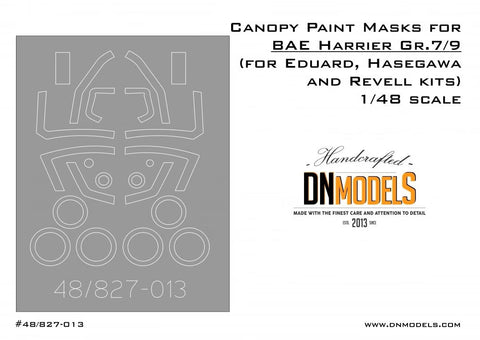 DNモデル 48/827-013 1/48 ハリアー Gr.7/9 キャノピー（エデュアルド,ハセガワ,レベルキット用）