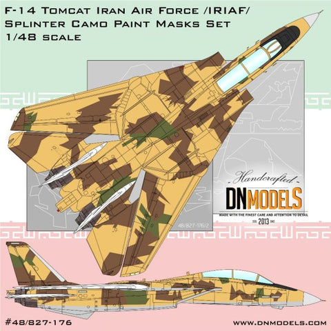DNモデル 48/827-176 1/48 F-14 イラン空軍 /IRIAF/ スプリンター カモフラージュ ペイントマスクセット