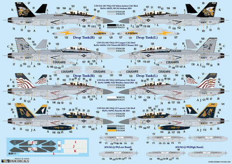 DXM 51-4376 1/48 アメリカ海軍 F/A-18G グラウラー VAQ-131 ランサーズ/VAQ-138 イエロージャケッツ/VAQ-139 クーガーズ/VAQ-140 パトリオッツ