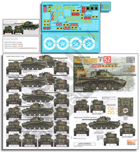 エシュロン ALT352026 1/35 第11機甲師団のA34コメット巡航戦車 パート2 第3王立戦車連隊(3 RTR)