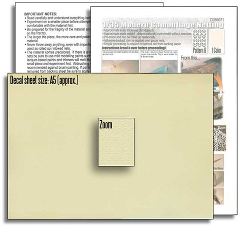エシュロン D356071 1/35 カモフラージュネット(パターンB、単色:タン)