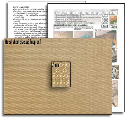 エシュロン D356073 1/35 カモフラージュネット(パターンB、2色:茶/ダークグリーン)