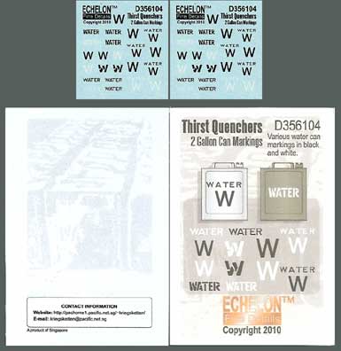 エシュロン D356104 1/35 ２ガロン-水用(Water)缶 マーキングセット