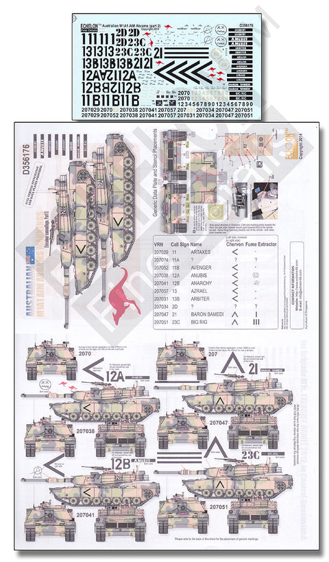 エシュロン D356176 1/35 オーストラリア軍 三色迷彩M1A1 AIMPart.1