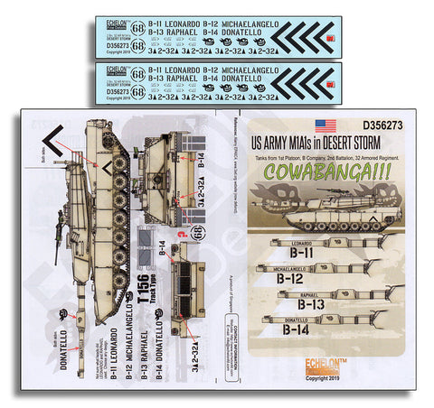 エシュロン D356273 1/35 アメリカ 砂漠の盾作戦に参加したアメリカ陸軍所属のM1A1「カワバンガ！(やったぜ！)」