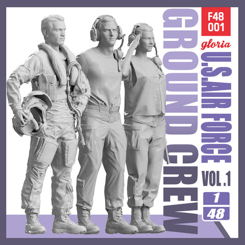 E.T.モデル F48001 1/48 アメリカ空軍 グランドクルーセットVol.1(3体入)