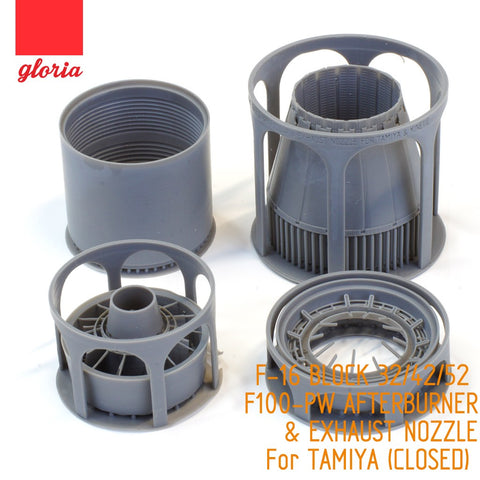 E.T.モデル GR48016B 1/48 アメリカ F-16Cブロック32/42/52 F100-PWアフターバーナー&排気ノズル閉(タミヤ用)