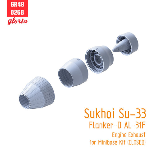 ETモデル GR48026B 1/48 スホーイ Su-33 フランカー-D AL-31F エンジンエキゾースト（クローズ）(ミニベース用)