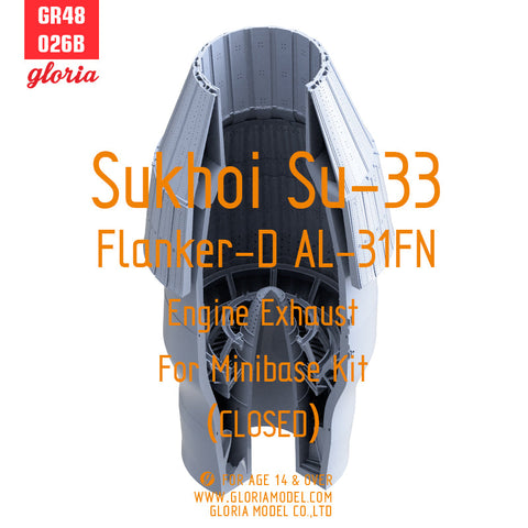 ETモデル GR48026B 1/48 スホーイ Su-33 フランカー-D AL-31F エンジンエキゾースト（クローズ）(ミニベース用)