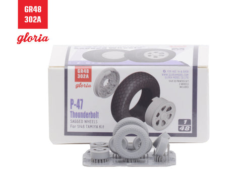 ETモデル GR48302A 1/48 P-47D 自重変形ホイール(タイプ1)(タミヤ用)