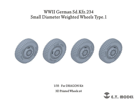 ETモデル P35-101 1/35 WWII ドイツ Sd.Kfz.234 小径加重ホイール タイプ1 (ドラゴン用)