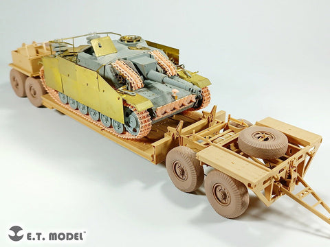 E.T.モデル P35-123 1/35 WWII ドイツ Sd.Ah.116戦車運搬用トレーラー 自重変形タイヤ (3Dプリント)(タミヤ用)