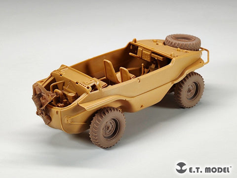 E.T.モデル P35-136 1/35 WWII ドイツ シュビムワーゲン166型用自重変形タイヤ 幅広タイプ(タミヤ用)