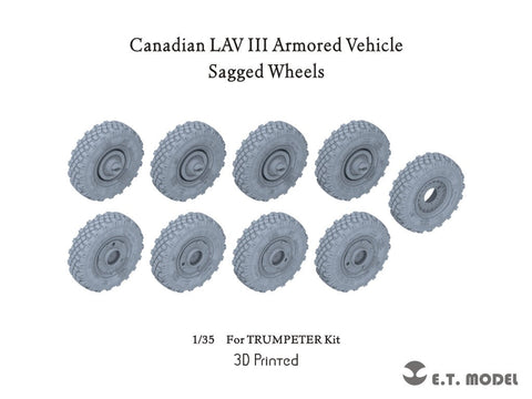 E.T.モデル P35-155 1/35 カナダ LAV III装甲車  自重変形ホイール(モンモデル用)