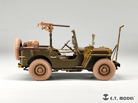 E.T.モデル P35-156 1/35 アメリカ陸軍 ウイリス MB ジープ 1/4トン 4x4 自重変形ホイール(汎用)