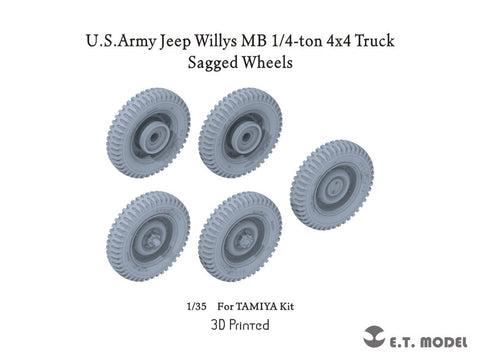 E.T.モデル P35-156 1/35 アメリカ陸軍 ウイリス MB ジープ 1/4トン 4x4 自重変形ホイール(汎用)
