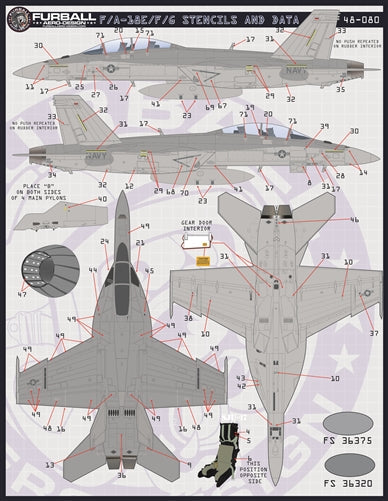 ファーボール 48-080 1/48 F/A-18E/F/G ステンシルセット