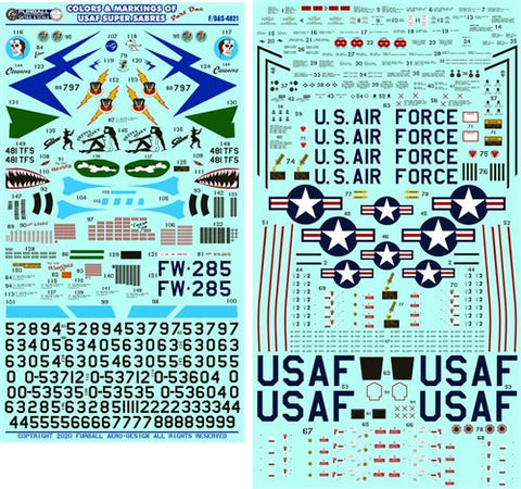 ファーボール F/D&S-4821 1/48 カラー＆マーキング of アメリカ空軍 F-100s PT I