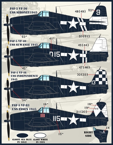 ファーボール F/D&S-4823 1/48 カラー＆マーキング of F6F-5 ヘルキャット パート1