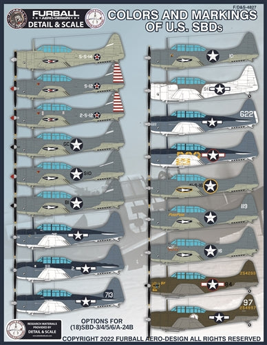 ファーボール FDS-4827 1/48 アメリカ海軍 SBD ドーントレスのカラーとマーキング