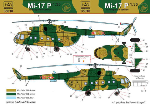 HADモデル 35010 1/35 Mi-17 P デカールシート (トランぺッター用)