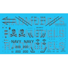 HADモデル 48197/2023 1/48 F-14A VF-84 ジョリーロジャース 1986 低視認性デカールシート ステンシル付き  再版