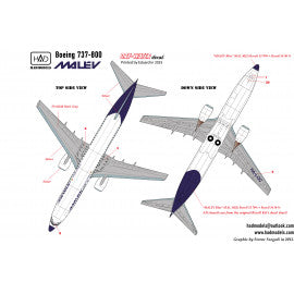 HADモデル DW-144003 1/144 ボーイング737 800 マレーヴ デカールシート