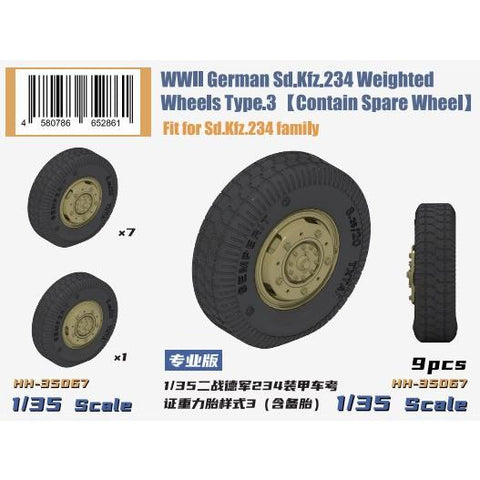 ヘビーホビー HH-35067 1/35 WWII ドイツ重装甲車Sd.Kfz.234小径自重変形ホイールセット タイプ3