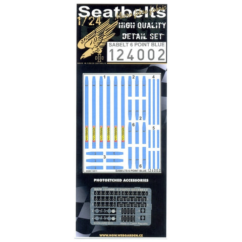 HGW 124002 1/24 サベルト ブルー - 6ポイント 3x racing safety seat belts
