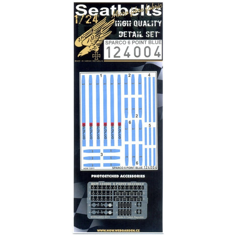 HGW 124004 1/24 スパルコ ブルー - 6ポイント 3x racing safety seat belts