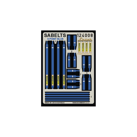 HGW 124008 1/24 サベルト ブルー - 6ポイント pre-cut (laser) | 2x racing safety seat belts