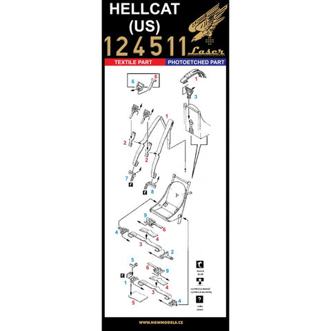 HGW 124511 1/24 F6F-5 ヘルキャット pre-cut (laser)