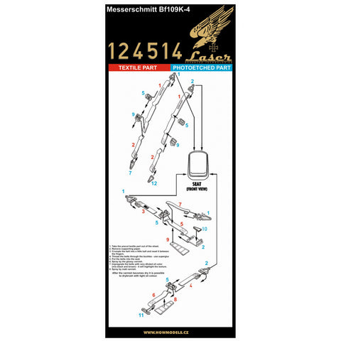 HGW 124514 1/24 Bf109K-4 pre-cut (laser)